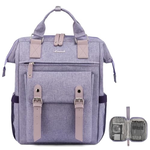 LOVEVOOK Laptop Backpack for Women, Teacher Nurse Bag Work Travel Computer Backpacks Purse,Water Resistant Daypack with USB Charging Port, 17.3 inch - Purple-purple - 17.3 Inch