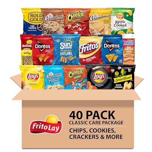 Frito-Lay Ultimate Classic Snacks Package, Variety Assortment of Chips, Cookies, Crackers, & Nuts, (Pack of 40) - Classic Snack Pack - 40 Count