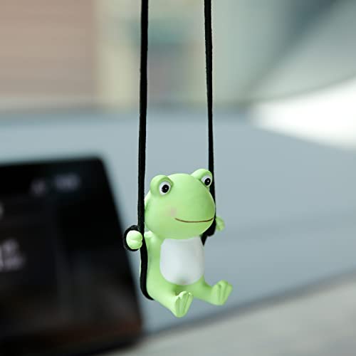 YGMONER Super Cute Swinging Frog Car Mirror Hanging Ornament Car Interior Accessories (Frog) - Frog