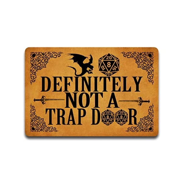 SSanyyL Definitely Not A Trap Door 00 Doormat Roll for Initiative Doormat Funny Doormat Housewarming Gift Monogram Doormat Non-Slip Rubber 23.6 Inch x 15.7 Inch