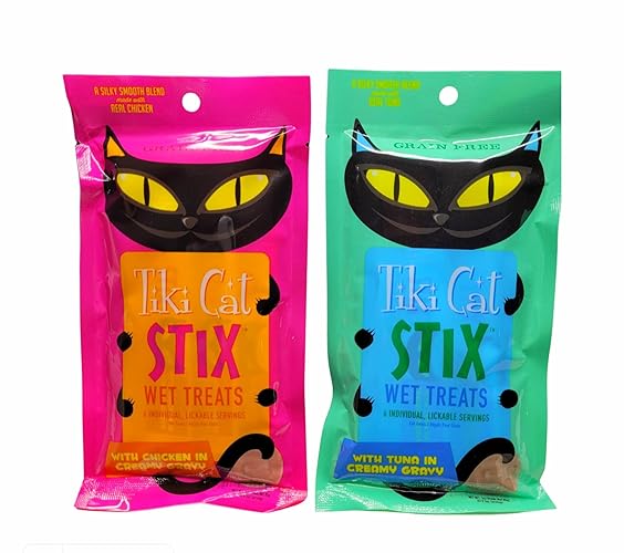 Tiki Cat Stix 6ct Single Serve Pouches - Tuna Mousse and Chicken Mousse (2 Pack)