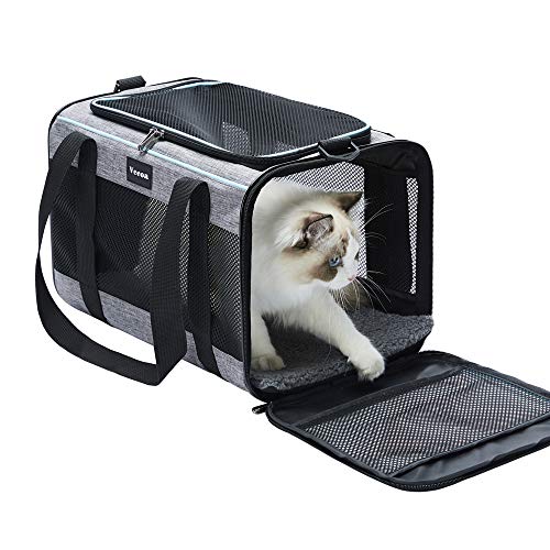 Vceoa 17.5x11x11 Inches Cat, Dog Carrier for Pets Up to 16 Lbs, Soft-Sided Cat Bag Animal Carriers Travel Puppy Carry As a Toy of Fabric Pet Home - 17.5"L x 11.0"W x 11.0"H - XH