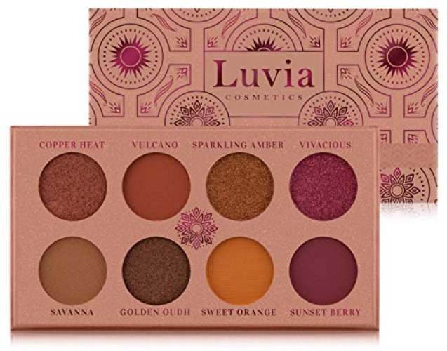 Luvia Palette di ombretti opachi e glitter: Vegan Sunset Nova Eyeshadow, cosmetici sostenibili privi di microplastica e fragranze