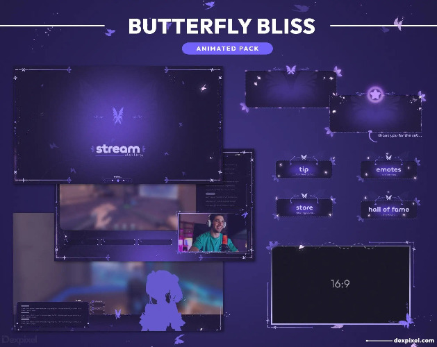 Purple Butterfly Bliss Stream Pack