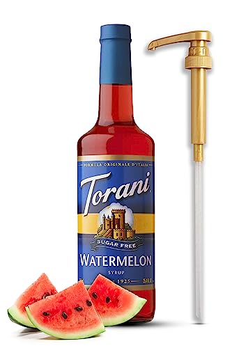 Sugar Free Watermelon Flavored Syrup 25 4 Ounces Watermelon Syrup Coffee Toppings with Fresh Finest Pump - Watermelon