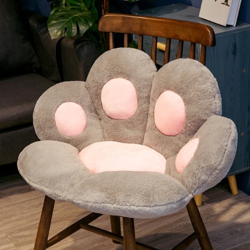 1pc/ 2 Sizes Soft Cozy Paw Pillow Cushion for Chair - gray / 80cm