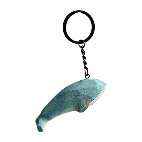 Wooden Key Chains - Animal Pendant Keychain, Hand CarvedDIY Whale Keychain | Small Briquettes Pendant