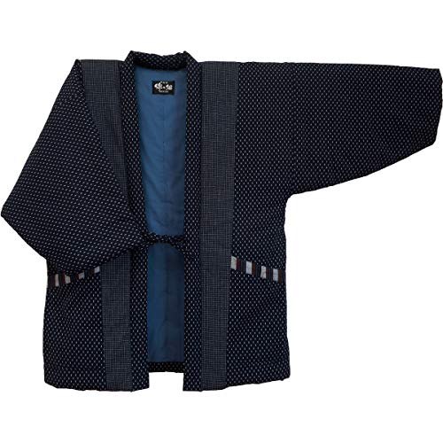 WATANOSATO Hail pattern Hanten (Cotton jacket made in Japan Kimono-style) Men's - X-Large