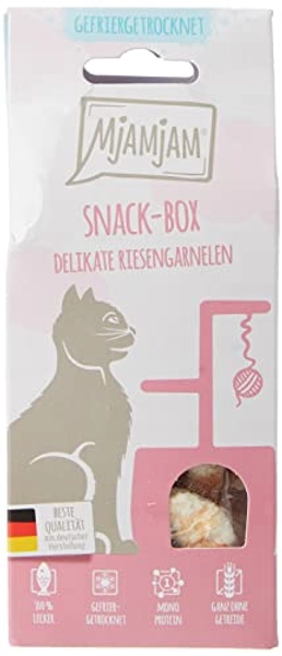 MjAMjAM - Premium Katzensnack - Snackbox - delikate Riesengarnelen 1er Pack (1 x 25 g), naturbelassen ganz ohne synthetische Konservierungsstoffe