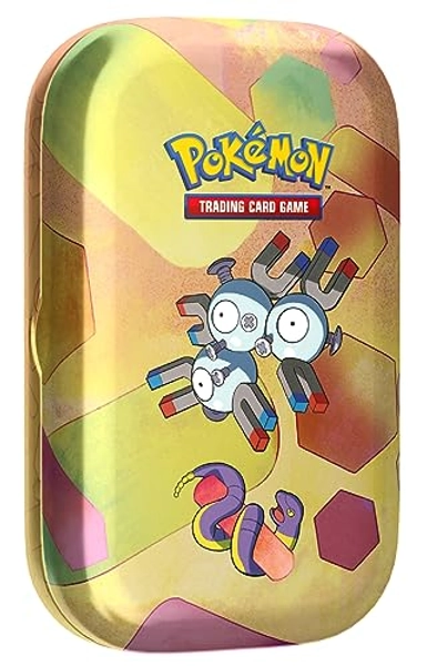 Pokémon-Sammelkartenspiel: Mini-Tin-Box Karmesin & Purpur – 151: Magneton (2 Boosterpacks, 1 Münze & 1 Bildkarte)