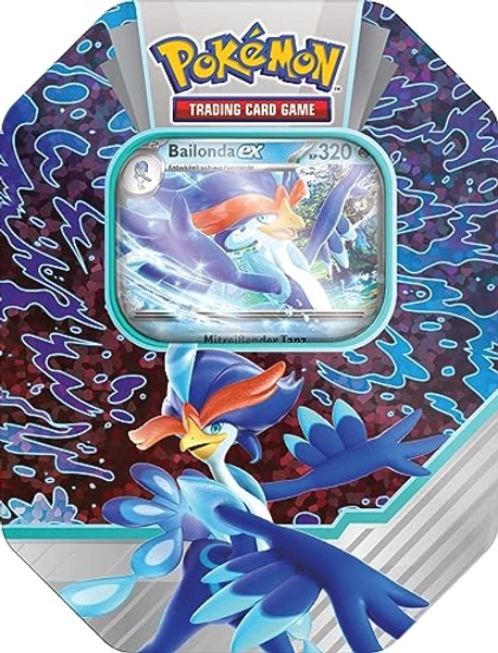 Pokémon-Sammelkartenspiel: Tin-Box Paldea-Partner: Bailonda-ex (1 holografische Promokarte & 4 Boosterpacks)