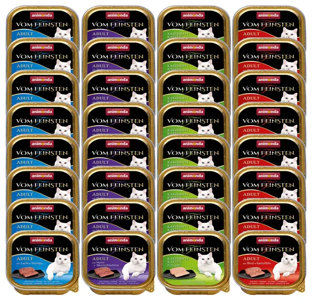 animonda Vom Feinsten Adult Katzenfutter, Nassfutter für ausgewachsene Katzen, Fisch & Fleisch Vielfalt, 32 x 100 g