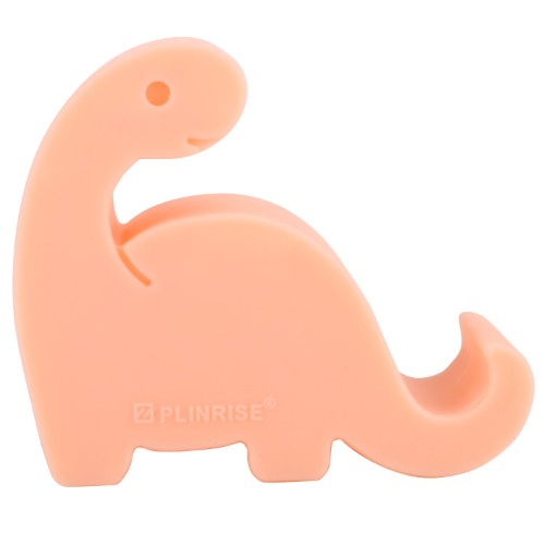 Plinrise Animal Desk Phone Stand, Update Dinosaur Stripe Silicone Office Phone Holder, Creative Phone Tablet Stand Mounts, Size:1.3" X 3.1" X 2.8"(Rose Pink)