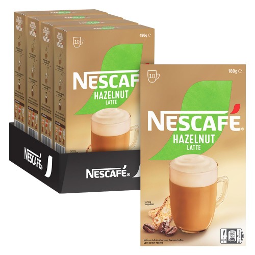NESCAFÉ Hazelnut Latte Coffee Sachets 40 Pack, 4 x 10 count - 40 count (Pack of 1)