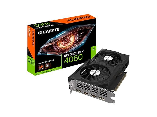 GIGABYTE GeForce RTX 4060 WINDFORCE OC 8G Graphics Card, 2X WINDFORCE Fans, 8GB 128-bit GDDR6, GV-N4060WF2OC-8GD Video Card