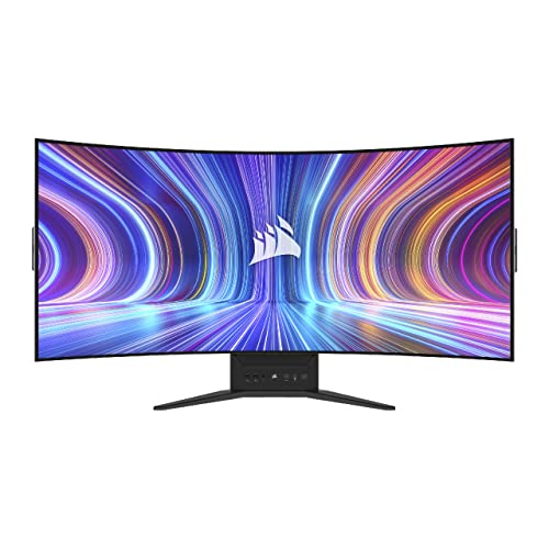 Corsair XENEON FLEX 45WQHD240 Gaming Monitor - 45-Inch OLED WQHD (3440 x 1440) Bendable Display, 240Hz Refresh Rate, 0.03ms GtG Response Time, NVIDIA® G-SYNC Compatible, AMD FreeSync™ Premium - Black - 45" OLED (Bendable) - WQHD - 240Hz