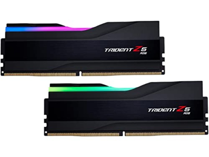 G.Skill Trident Z5 RGB Series (Intel XMP) 64GB (2 x 32GB) 288-Pin SDRAM U-DIMM DDR5 6800 CL34-45-45-108 1.40V Dual Channel Desktop Memory F5-6800J3445G32GX2-TZ5RK (Matte Black)