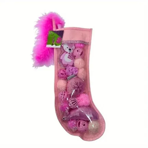 Pink Kitty Christmas Stocking Toys 