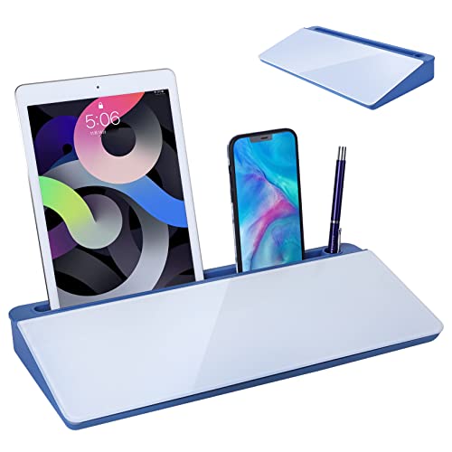 Small Desktop Glass Whiteboard with Organizer, Dry Erase Computer Keyboard Stand Pad with Storage Caddy, Desk Organizers with Accessories for Office, Home, School Supplies - 2nd