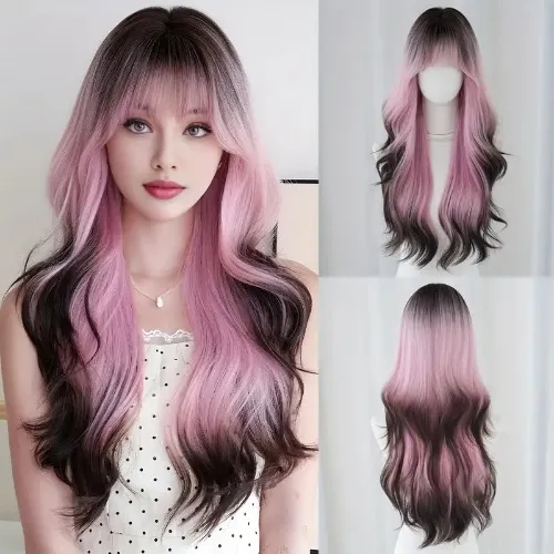Pink and Black Umbre Wig 