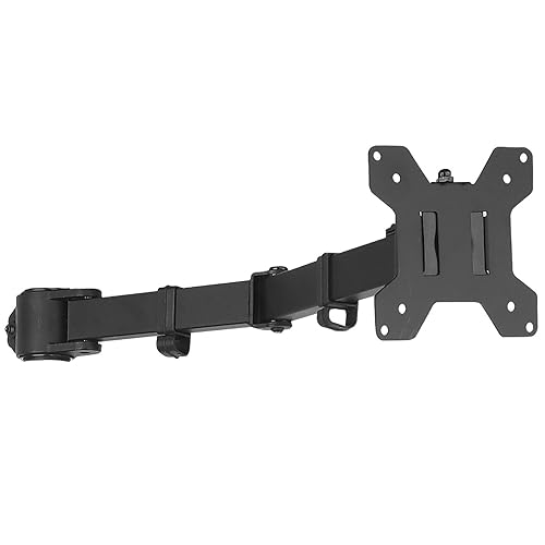 WALI Single Monitor Arm, Fully Adjustable Pole Mount Bracket for WALI Monitor Mounting System (001ARM), Black - Black