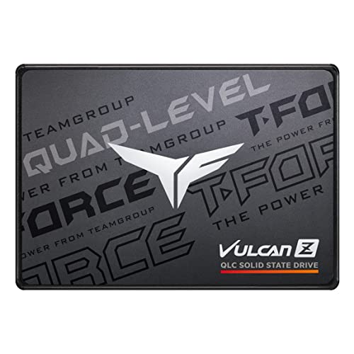 TEAMGROUP T-Force Vulcan Z 2TB SLC Cache 3D NAND QLC 2.5 Inch SATA III Internal Solid State Drive SSD (R/W Speed up to 550/500 MB/s) T253TY002T0C101 - 2TB - Vulcan Z QLC