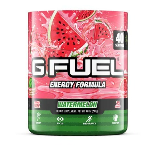 G Fuel Watermelon Energy Powder – 9.8 oz Tub (40 Servings) – Natural Energy Drink Powder, Energy and Focus Supplement - 
