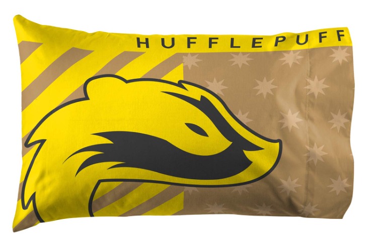 Harry Potter Hufflepuff Pride 1 Single Reversible Pillowcase - Double-Sided Kids Super Soft Bedding (Official Harry Potter Product)