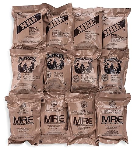 2021 MREs (Meals Ready-to-Eat) Genuine U.S. Military Surplus Assorted Flavor (4-Pack)