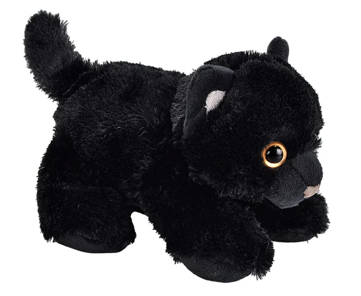 Wild Republic 18089, Black Hug'ems Plush, Cat Cuddly Soft Toy, Gifts for Kids, 18 cm