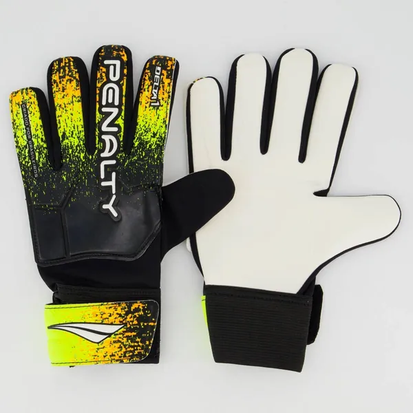 Luva de Goleiro Penalty Adulto Delta 1 Para Todos os Pisos Cor:Preto+Amarelo;Tamanho:8;Gênero:Unissex