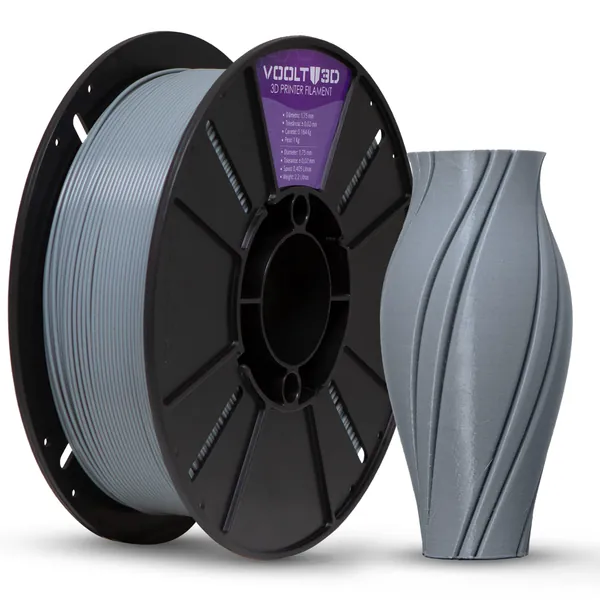 Filamento PLA Cinza Claro Premium 1Kg, 1,75mm, Para Impressora 3D - Voolt3D