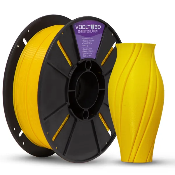 Filamento PLA Amarelo Premium 1kg, 1.75Mm, Para Impressoras 3D - Voolt3D