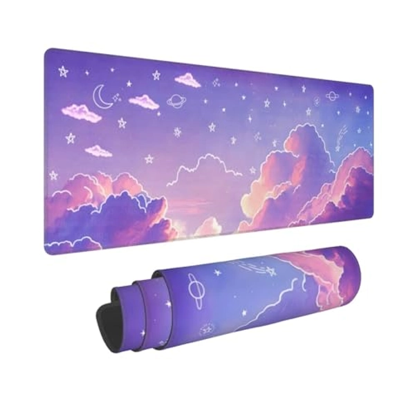 Cartoon Clouds Mouse Pad XL Large Gaming Mouse Pad Long Desk Pad Mousepad, 31.5 X 11.8 Inch