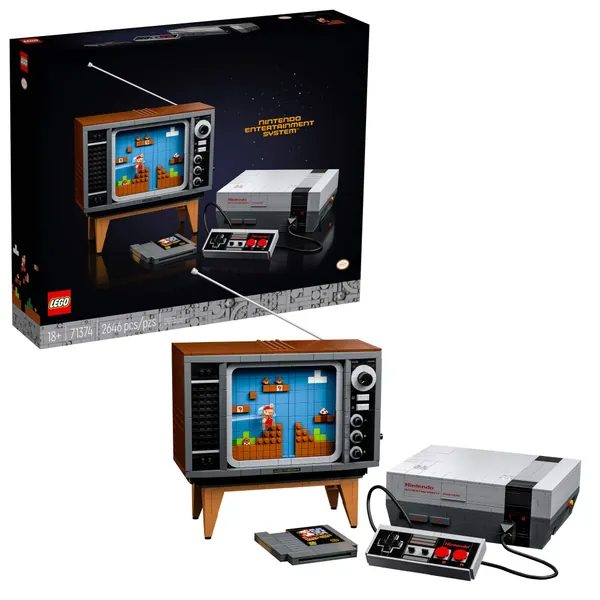 LEGO Nintendo Entertainment System 71374 Building Kit; Creative Set for Adults; Build Your Own NES and TV, New 2021 (2,646 Pieces) - Frustration-Free Packaging