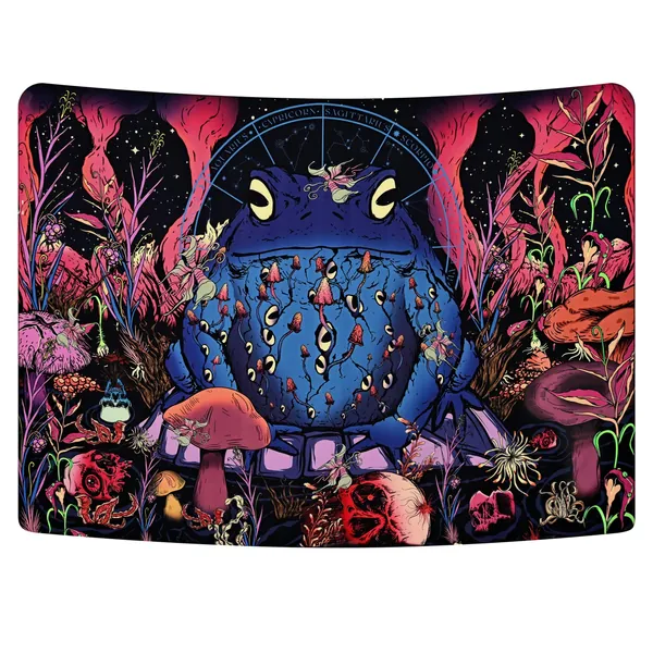 Frog Animal Tapestry Mushroom Tapestry Skull Tapestry Skeleton Eyes Tapestries Constellation Tapestry Colorful Flower Plants Tapestry Moth Tapestry Wall Hanging for Room (51.2 x 59.1 inches) - Multicolor 51.2" x 59.1"
