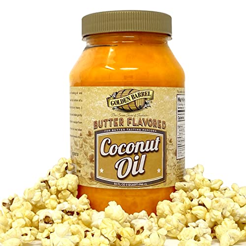 Golden Barrel Butter Flavored Coconut Oil 32oz | Gluten and Dairy-Free Non-GMO Butter Substitute | Zero Trans Fat, No Added Preservatives, and No Cholesterol - Coconut Oil