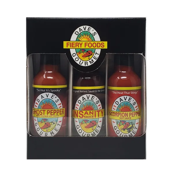 Super Spicy Hot Sauce 5oz 3-Pk (Insanity, Ghost + Scorpion) - Insanity, Ghost, Scorpion (in Gift Box)