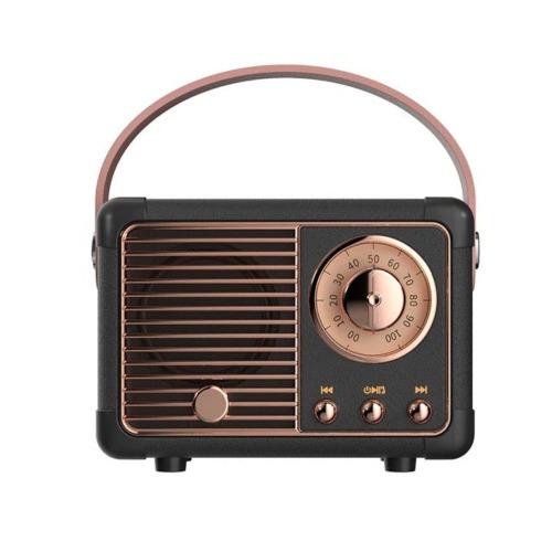 Bluetooth Compact Retro Speakers with Radio - Black