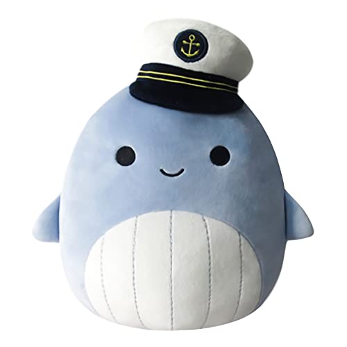 Squishmallows 8-Inch Samir Blue Whale with Sailor Hat - Little Ultrasoft Official Kelly Toy Plush - Whale