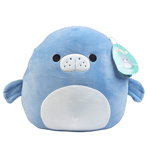 Squishmallows 8" Maeve The Manatee - Officially Licensed Kellytoy Plush - Collectible Soft & Squishy Sea Cow Stuffed Animal Toy - Add Maeve to Your Squad - Gift for Kids, Girls & Boys - 8 Inch