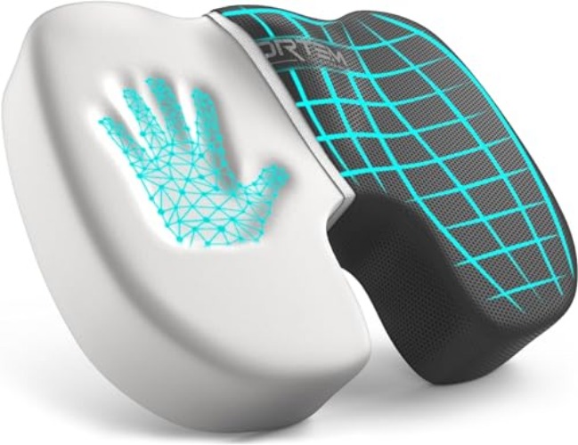 FORTEM Chair Cushion, Memory Foam Seat Cushion, Non Slip Sitting Pillow for Gaming, Car Seat Cushion, Computer Chair Pad, Washable Cover - Dark Grey Mesh