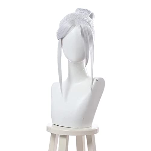 Valorant Jett Cosplay Wig Silvery White Cosplay Wigs Halloween Heat Resistant Synthetic Hair