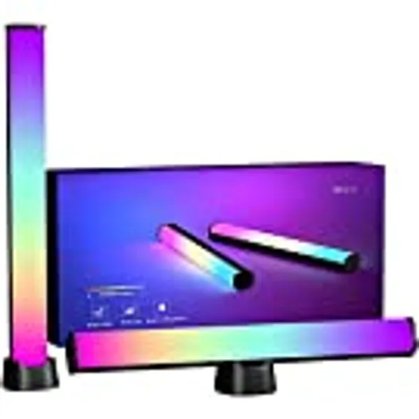 CURUK LED Ambient Light Bar, 2 Pack Smart RGB Gaming Lamp Lighting Accessories, Sync with Music, TV LED Backlight USB Immersive Mood Light 15 Scene Modes & 4 Music Modes Decor for Room Bedroom