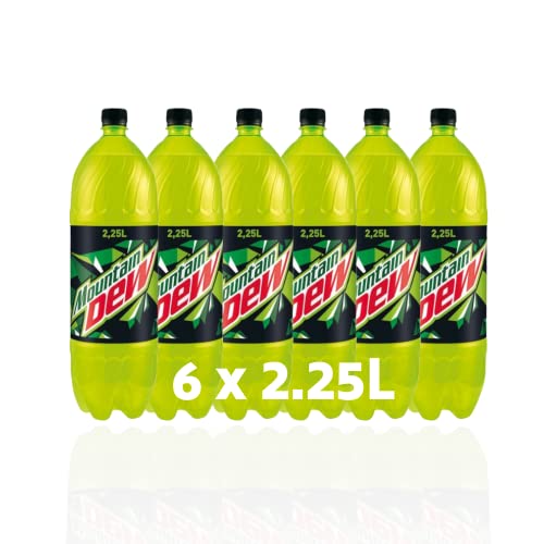 Mountain Dew 6 pack of 2.25L bottles - Bold Lemon-Lime Flavour– Yellow-Lime-Coloured Attractive Packaging –Great for Chilling Parties, Birthdays, & Celebrations