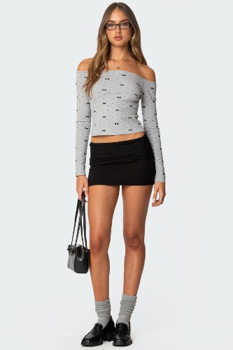 Aisha Low-Rise Mini Skirt | BLACK / S