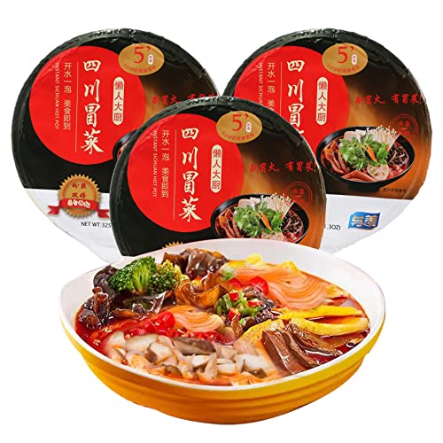 Yumei 4 Pack Sichuan Maocai, Szechuan Hot Pot with Veggies Noodles Bean Vermicelli 2.9lb. Spicy Flavor. - 11.30 Ounce (Pack of 4)