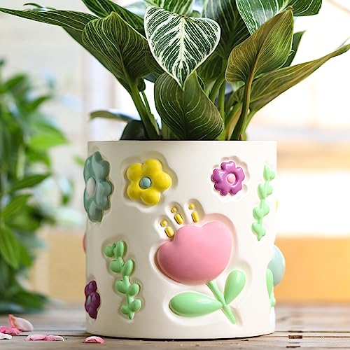 Colorful Flowers Pots 3D Design - Pastel Flower Pots