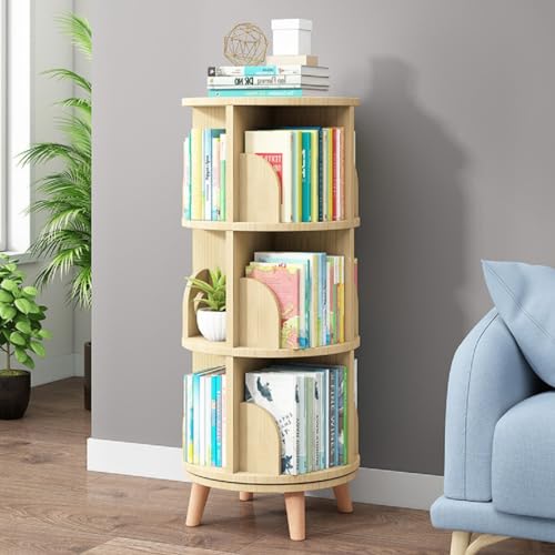 3 Tier Wooden Rotating Bookshelf