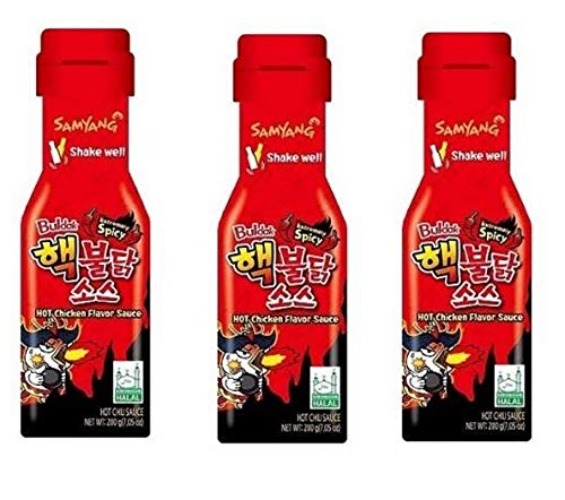 Samyang Buldak Extremely Spicy Hot Chicken Flavor Sauce, 200gm*3 (Pack of 3) (Imported)
